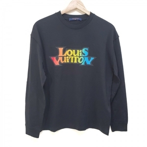 ルイヴィトン LOUIS VUITTON 長袖Tシャツ サイズXS LVフェードプリンテッドロングスリーブTシャツ 黒×マルチ メンズ クルーネック/23SS