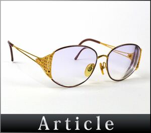 176727□度入り Christian Dior ディオール メガネ 眼鏡 メガネフレーム アイウェア 2881 GP パープル ゴールド レディース/ G