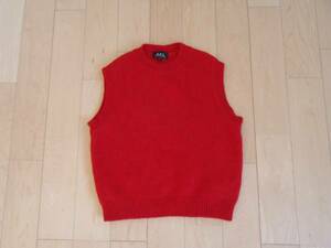 MADE IN FRANCE A.P.C. VEST red フランス製 ニット 赤