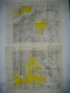 [地図]大阪 東南部・東北部 2枚１/２．５万 地理調査所 Ｓ３２　