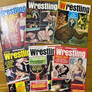 3238　洋書　プロレス雑誌　Inside Wrestling　1971/72年　6冊　1冊サイン入り