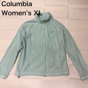 【送料無料】Columbia ジップアップ フリースジャケット 水色　レディースXLサイズ　コロンビアアウトドア登山