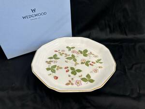 ※5981 未使用品 ウェッジウッド ワイルドストロベリー オクタゴナルディッシュ食器 保存箱付 WEDGWOOD お皿