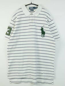 B946/POLO by Ralph Lauren/ポロラルフローレン/ビッグポニー/ボーダー/半袖ポロシャツ/メンズ/Lサイズ/