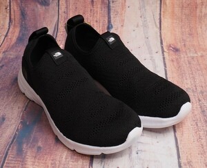 新品正規 ノースフェイス 海外限定 軽量 メッシュニット FLEX KNIT SLIP-ON スニーカー 26.5cm ブラック(BLK) 直営店購入