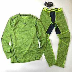 UNDER ARMOUR アンダーアーマー UA コンプレッション コールドギア セット 上下 MCM1301 MCM1640 黄緑 L