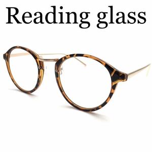 ゴールドテンプルがおしゃれ！クラシックボストンダテメガネのような老眼鏡　ブルーライト、紫外線カットレンズ仕様　ケース付　デミ