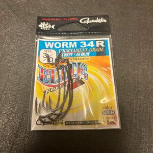 送料84円 新品 がまかつ ワーム34R 3/0 エリートツアラー WORM34R オフセットフック b