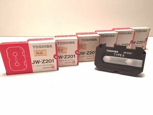 TOSHIBA JW-Z201 赤 色 ワープロ カラー インク リボン 6個 セット タイプS 新品 未使用 東芝 ルポ 文豪ミニ ワードプロセッサ JWZ2201A