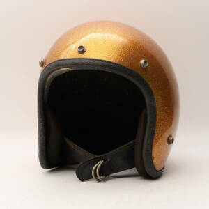 Sシェル 70s ジェットヘルメット LSI-4130 ゴールド 70年代 グラント フルマー FURY ナックル パン ショベル サイドバルブ