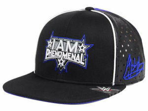 ★激レア 本場USA購入 WWE AJ Styles 【I Am Phenomenal】スナップバック ロゴ刺繍入りキャップ ブラック x ブルー 新品未使用★