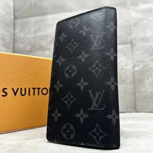 1円■RFID搭載モデル■ LOUIS VUITTON ルイヴィトン メンズ モノグラム エクリプス ポルトフォイユブラザ 二つ折り 長財布 ウォレット 黒