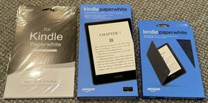 【新品未開封・送料込】Kindle Paperwhite シグニチャー エディション第11世代＆ファブリックカバー＆保護フィルムセット キンドル