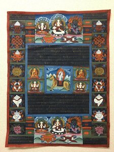 タンカ　430x560mm　　　　　　　肉筆画　チベット　マクリ　仏画　曼荼羅　中国画　密教　仏教美術