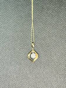 「超美人」「中古品」K18 18金　ゴールド　ダイヤモンド　ネックレス約40cm