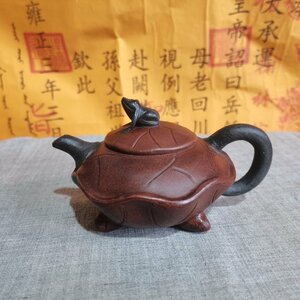 極細工 旧蔵 宜興紫砂壺 朱泥 名家手作壺 茶壺 煎茶道具 茶具 茶道品 置物 擺件 中国 美術 装飾 収蔵 コレクション sux147