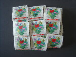 ポーランド切手　花　25枚　消印