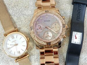 GUESS ゲス/FOSSIL フォッシル/ZUCCa ズッカ クォーツ レディース腕時計 3点セット 【W6651y】