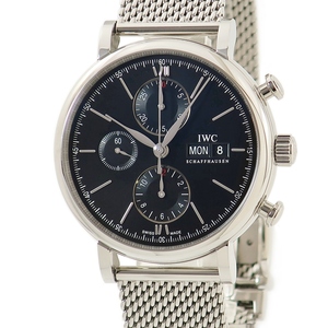 【3年保証】 IWC ポートフィノ クロノグラフ IW391030 未使用 黒 バー 自動巻き メンズ 腕時計