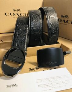 COACHコーチ新品正規品リバーシブルレザーベルト回転バックル おプレゼント　バックル2個