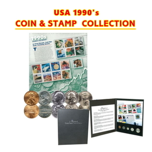 ■アメリカ　1990年代　コイン＆切手セット