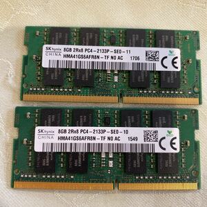 SKhynix DDR4 17000 2RX8 PC4 2133P 8GBX2枚セット(16GB)