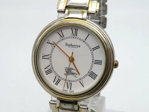 1円◆稼働◆ バーバリー 8000 ホワイト クオーツ ユニセックス 腕時計 コマ３ M23203