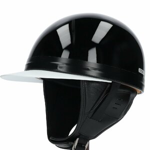 当時物 立花 コルク 半キャップ ヘルメットES-1 マジックテープ使用 Ｌサイズ ブラック SG規格品 白ツバ 白ツバハーフ コルク半 黒