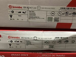 ★新品未使用！Bremboブレンボ 前後ローターセットWK57、WK64 グランドチェロキー SRT用