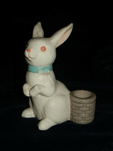 オールドジャパン　ウサギの楊枝入れ 1960~70年代　陶器