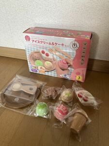 新品 ウッディプッディ トイザらス限定品 アイスクリーム&ケーキセット 木のおもちゃ 木のおままごと 木製玩具 知育玩具