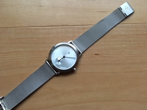 良品 良デザイン レア Calvin Klein カルバン クライン SWISS MADE スモセコ 純正メッシュブレス K3321 クオーツ ボーイズ 腕時計