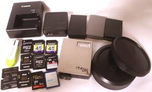 【0046】カメラの備品類 おまとめ バッテリー SDカードなど Canon OLYMPUS CONTAX