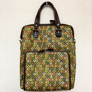 美品 orla kiely/オーラカイリー ビニールコーティング トートバッグ、PCバッグ(マルチカラー)