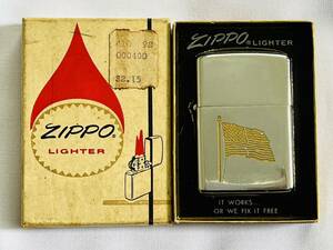 〇館P96 Zippo ジッポー アメリカ 国旗 USA シルバーカラー オイルライター 喫煙具 