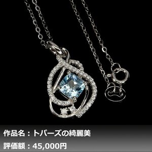 【1円新品】イケゾエガレ｜1.00ct 天然ブルートパーズ ダイヤモンド K14WGネックレス｜作家モノ｜本物保証｜NGL鑑別対応