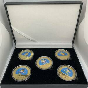 日本記念メダル ドラえもんコナン チャレンジコイン5枚セット ケース付き 入手困難 幸運コイン 美品 硬貨 古銭 コレクションコイン 貨幣