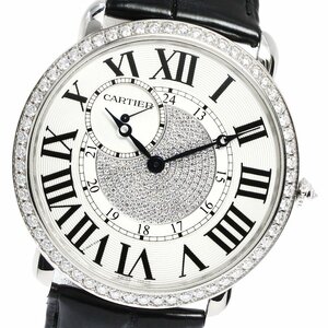 カルティエ CARTIER WR007004 ロンドルイ K18WG ダイヤベゼル 手巻き メンズ 美品 _808807