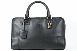 【超美品】LOEWE ロエベ アマソナ 36 ミニボストン ハンドバッグ レザー ブラック ブランド鞄 レディース【NT98】