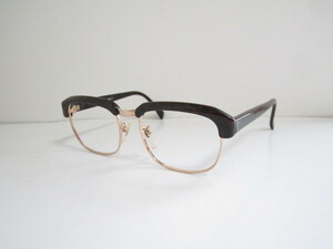01◆デッドストック　ビンテージ　年代物　G-610　サーモント　ブロー　ブラウンｘゴールド系　眼鏡　保管品
