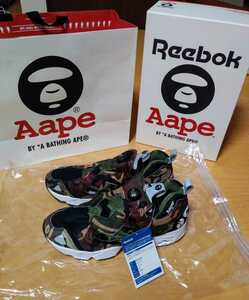 【送料無料】AAPE BY A BATHING APE×REEBOK POMP FURY CAMO アベイシングエイプ　リーボックポンプフューリー　ブラックカモフラージュ