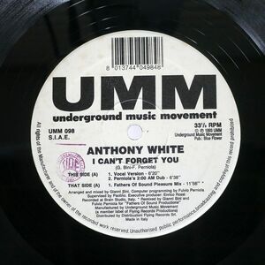 ANTHONY WHITE/I CAN’T FORGET YOU/UMM UMM098 12