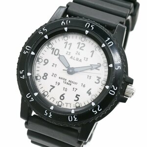 1円 SEIKO ALBA セイコー アルバ V501-0CF0 QZ クオーツ 3針 クリーム系文字盤 メンズ 腕時計 メンズウォッチ ラウンド 36920240423