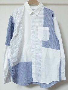 21SS Engineered Garments エンジニアードガーメンツ Combo Short Collar Shirt 100S 2PLY Broadcloth 切替 ショートカラー シャツ M
