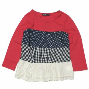 ★新品・格安★ キッズ アニマルキッズ　切替チュニックTシャツ (110cm) ピンク