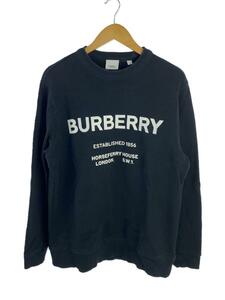 BURBERRY◆ロゴプリントスウェット/M/コットン/ブラック