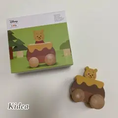 【KIDEA】キディア ディズニー プーさん プッシュカー 木製知育玩具 積み木