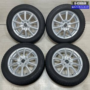 フィット シャトル 等 エコフォルム 5.5-15+50 4H100 ブリヂストン VRX 185/60R15 15インチ スタッドレス 4本セット 009