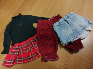 kkyj3078 ■ KP GAP フェリシモ ■ ワンピース スカート パンツ 3点セット 女の子 90