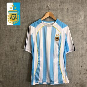A1488-T◆AFA アルゼンチンサッカー サッカーユニフォーム スポーツウエア 半袖Tシャツ◆sizeO ライトブルー メンズ トップス